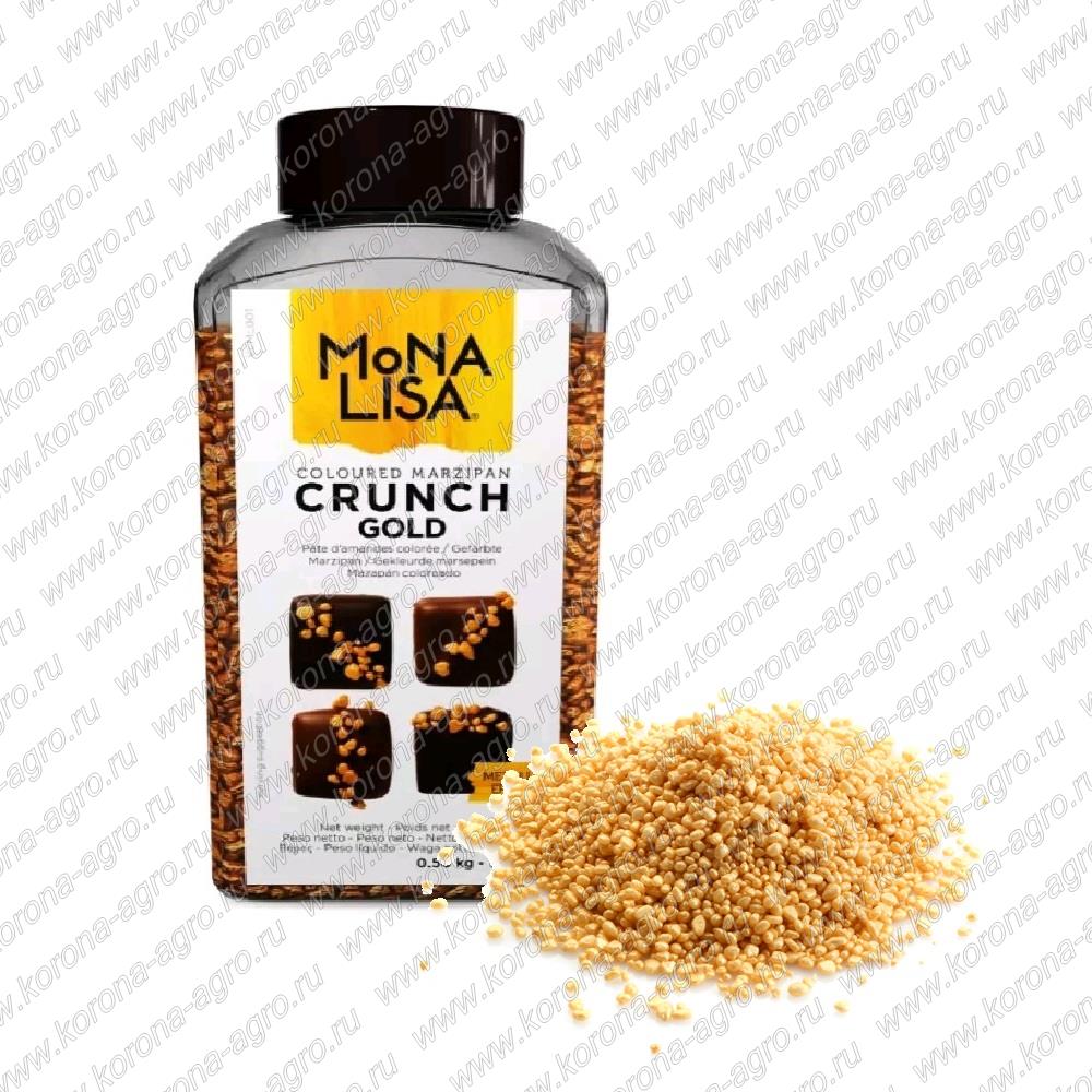 картинка Сахарные кусочки с миндалем (золотые) Mona Lisa Crunch Gold  (500гр)  для кондитеров и пекарей  от магазина Корона агро