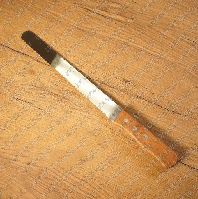 картинка Нож для бисквита Широкие зубчики 25см  для кондитеров и пекарей от магазина Корона агро